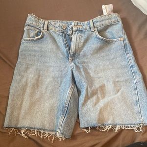 Knee length jean shorts
